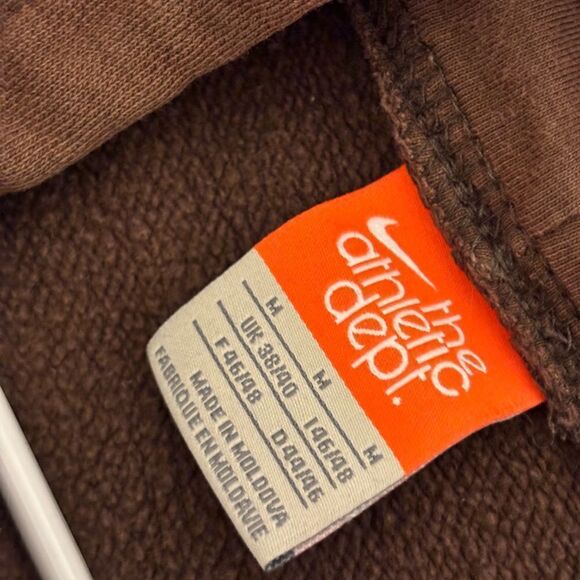 Vintage Nike The Athletic Department Embroidered Nike Spellout Brown Hoodie - Picture 6 of 7